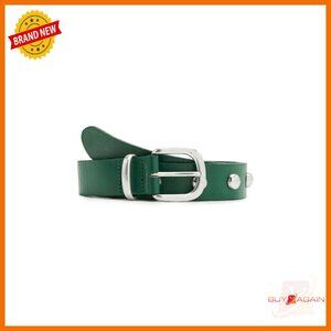 Soft Leather Studded Belt Adjustable Buckle Closure Medium Width